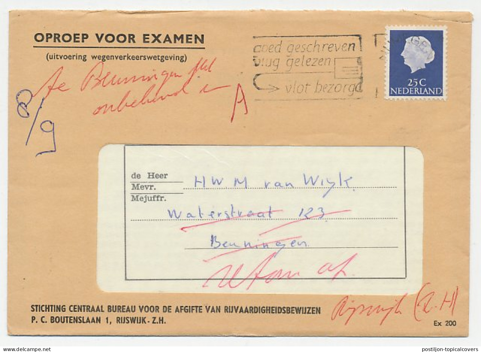 Nijmegen - Beuningen 1969 - Onbekend - Retour - Non Classificati