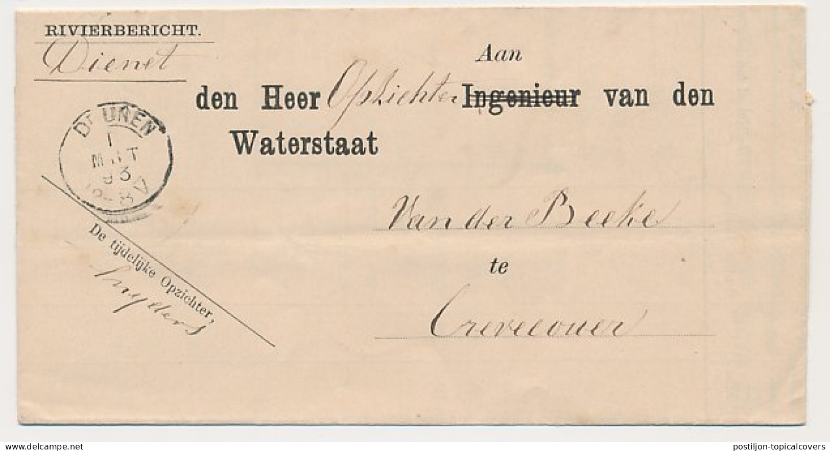 Kleinrondstempel Drunen 1893  - Non Classés