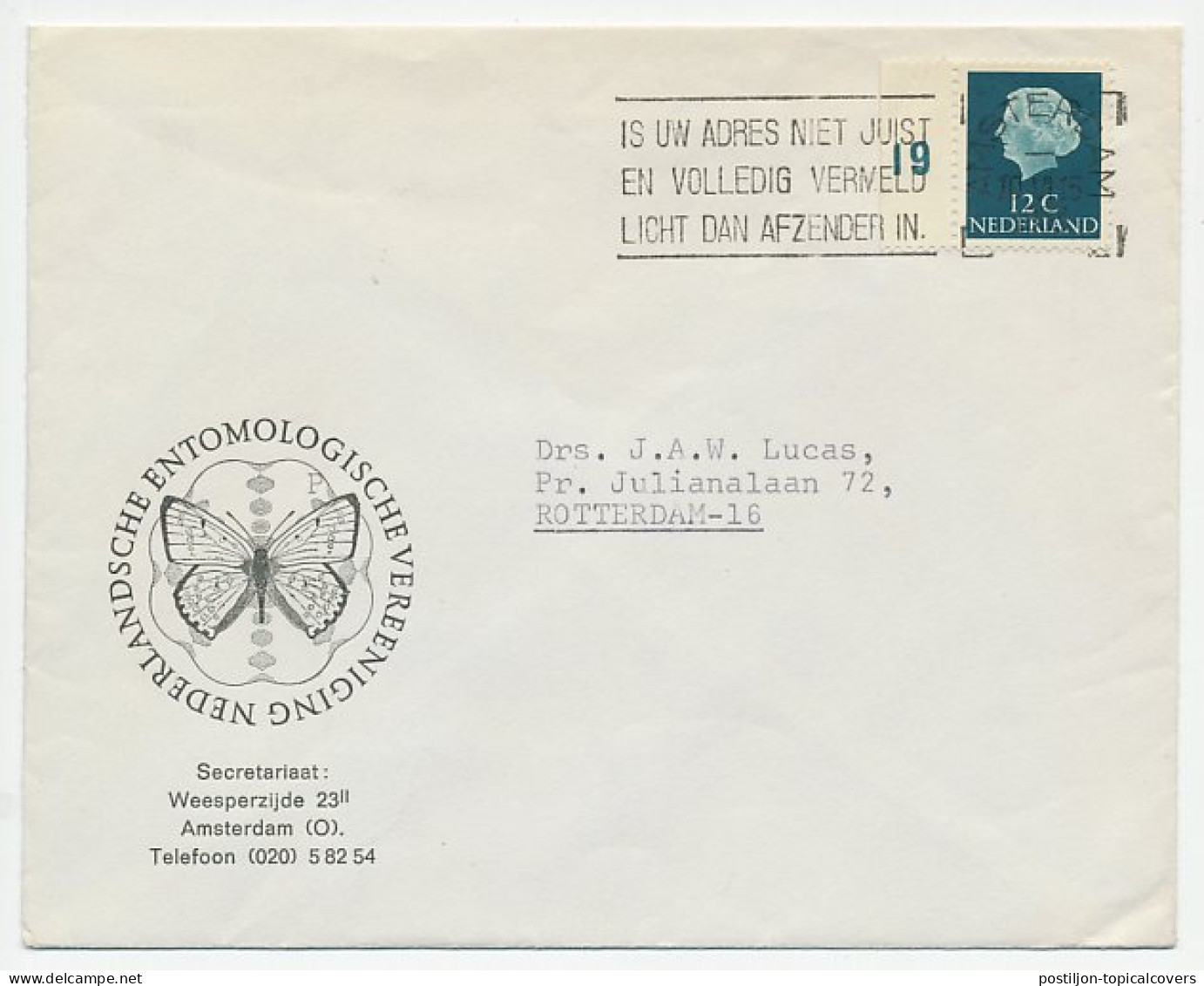 Firma Envelop Amsterdam 1963 - Vlinder / Entomologie - Non Classificati