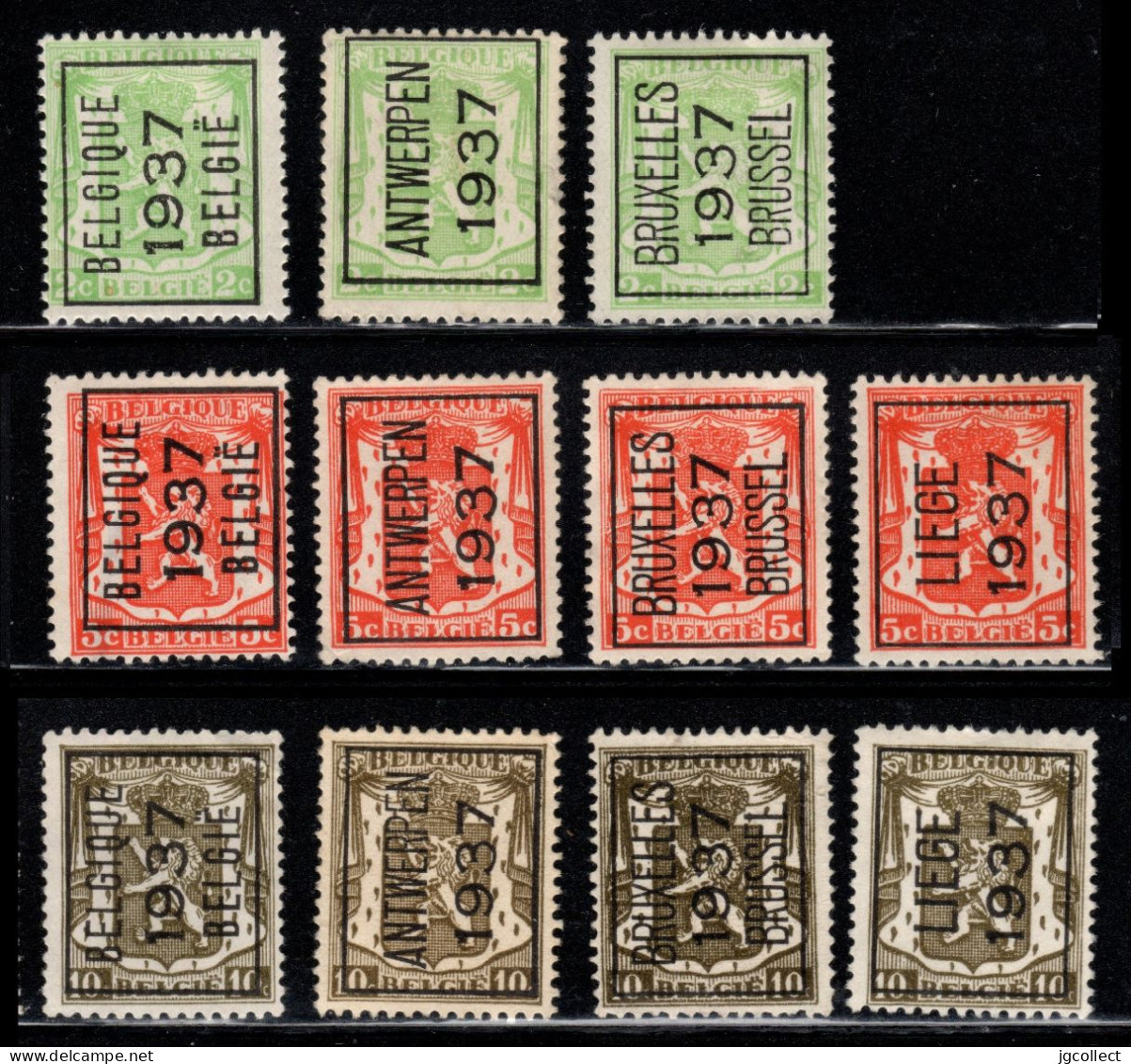 Setje Typo's 1937 - Staatswapen/Sceau De L'etat  - O/used - Typo Precancels 1936-51 (Small Seal Of The State)