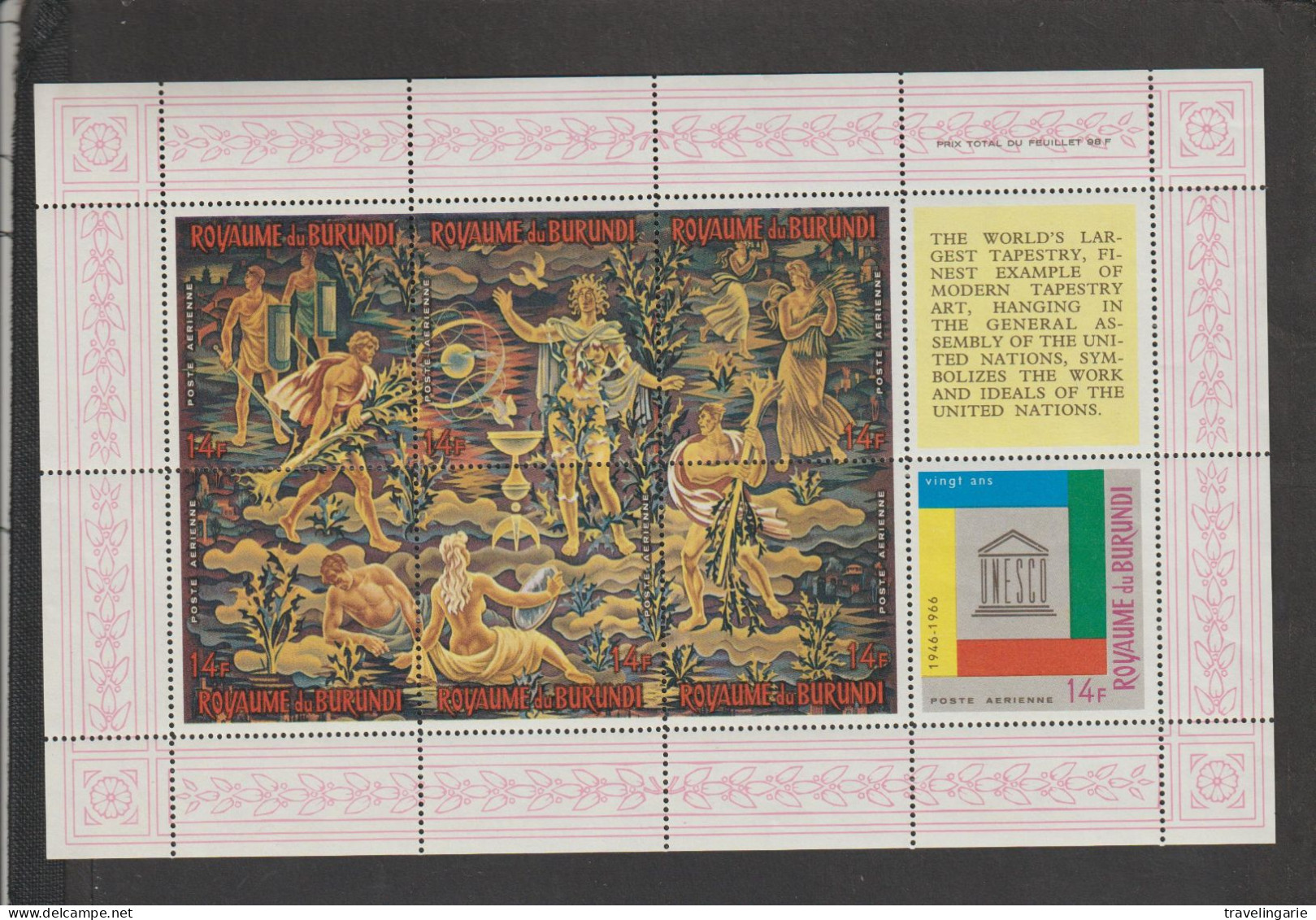 Burundi 1966 S/S 20th Anniversary UNESCO English Text MNH/** - UNESCO