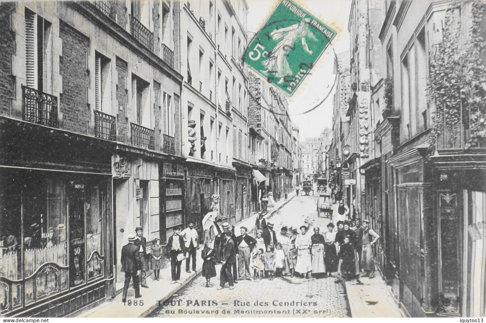 CPA. [75] > TOUT PARIS > N° 1985 - Rue Des Cendriers Au Boulevard De Menilmontant - (XXe Arrt.) - 1912 - TBE - Paris (20)