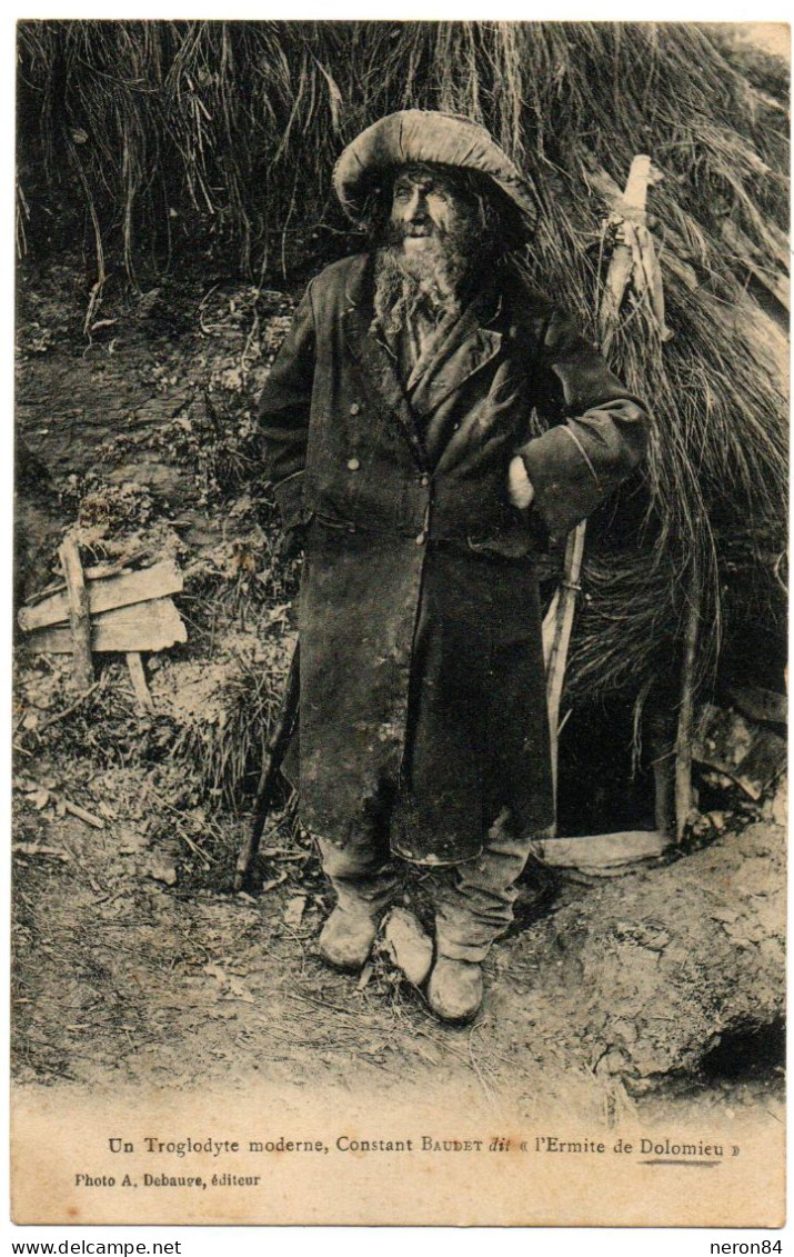 CONSTANT BAUDET LE TROGLODYTE DE DOLOMIEU 38. TRES GROS PLAN VERS 1910. - Andere & Zonder Classificatie