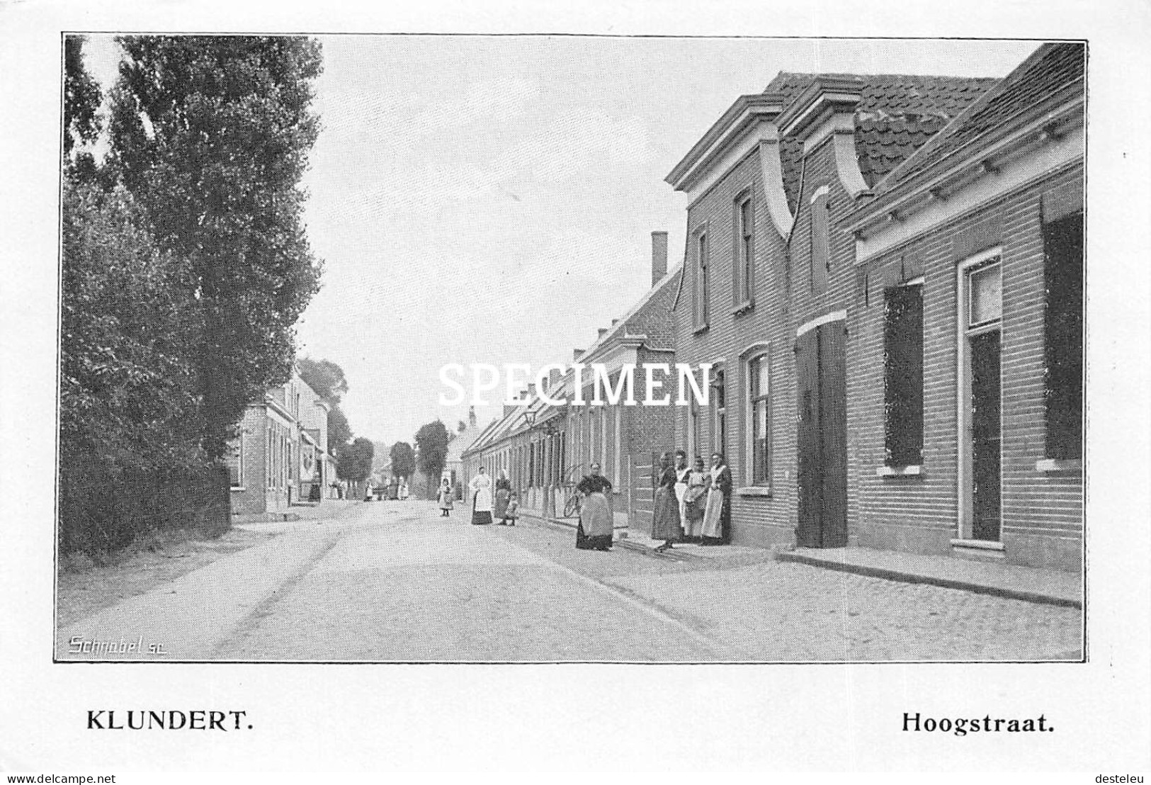 Prent - Hoogstraat - Klundert   - 8.5x12.5 Cm - Altri & Non Classificati