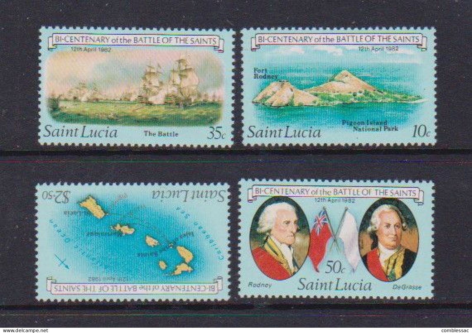 SAINT LUCIA    1982   Bicentenary  Of  Battle  Of  The  Saints    Set  Of  4     MNH - St.Lucie (1979-...)