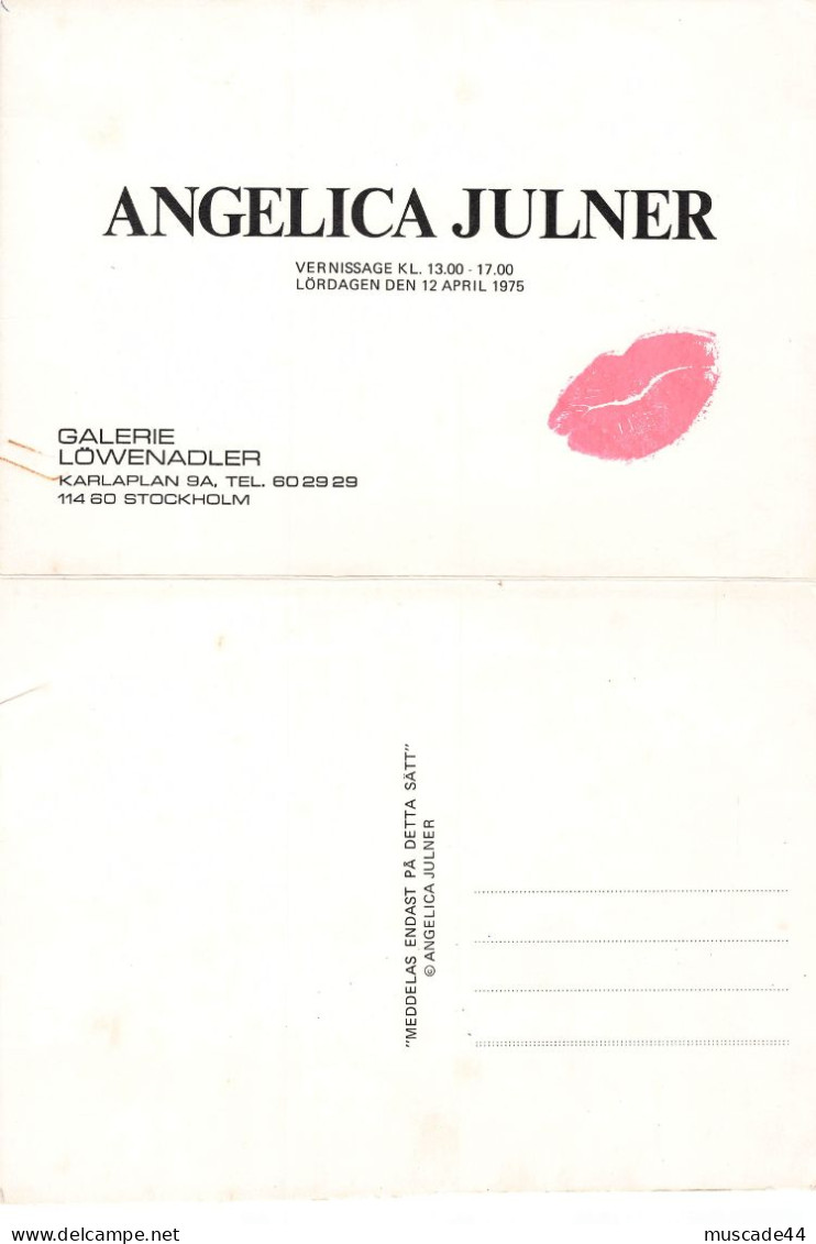 ANGELINA  JULNER - VERNISSAGE GALERIE LOWENADLER - STOCKHOLM 12 APRIL 1975 - Autres & Non Classés