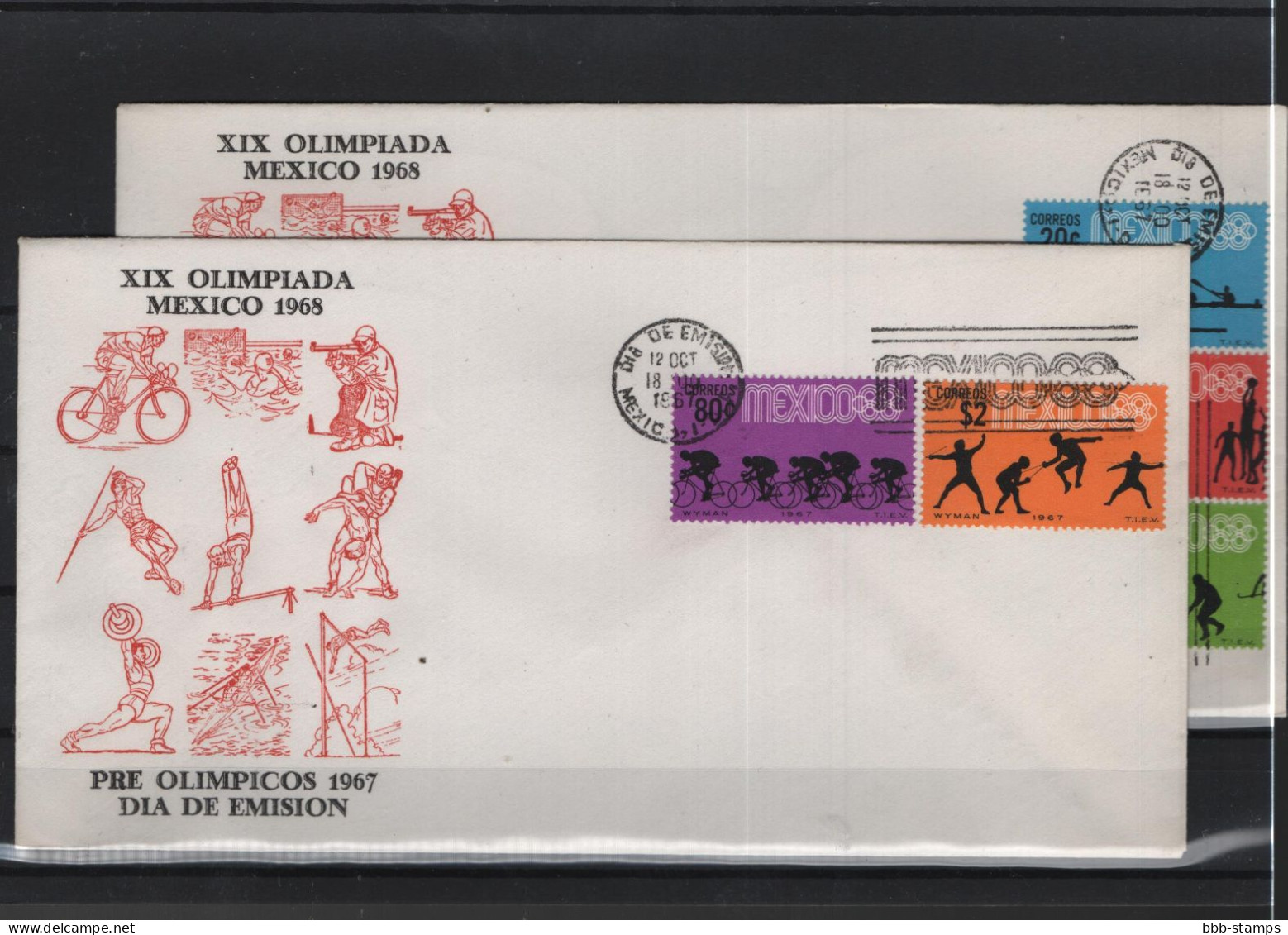 Mexico Michel Cat.No. FDC 1236/1244 + Sheet 710 Olympia - Mexiko