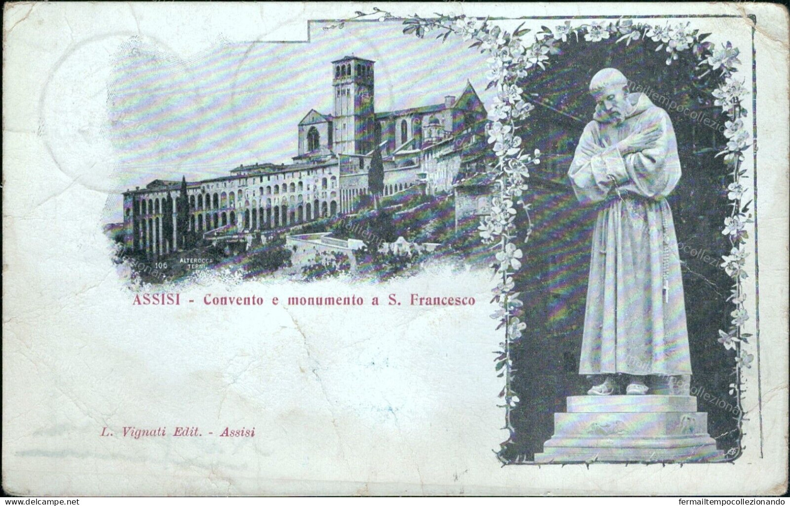Cs512  Cartolina Assisi Convento E Monumento A S.francesco Perugia 1921 - Perugia