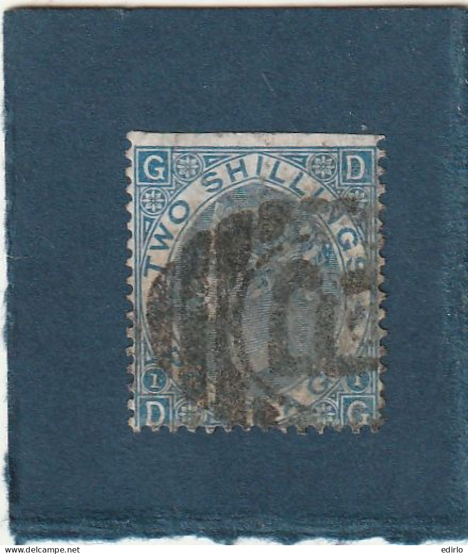 ///   ANGLETERRE ///     N°  38  --- Bleu  2 Shilling - Côte 225 € - Used Stamps
