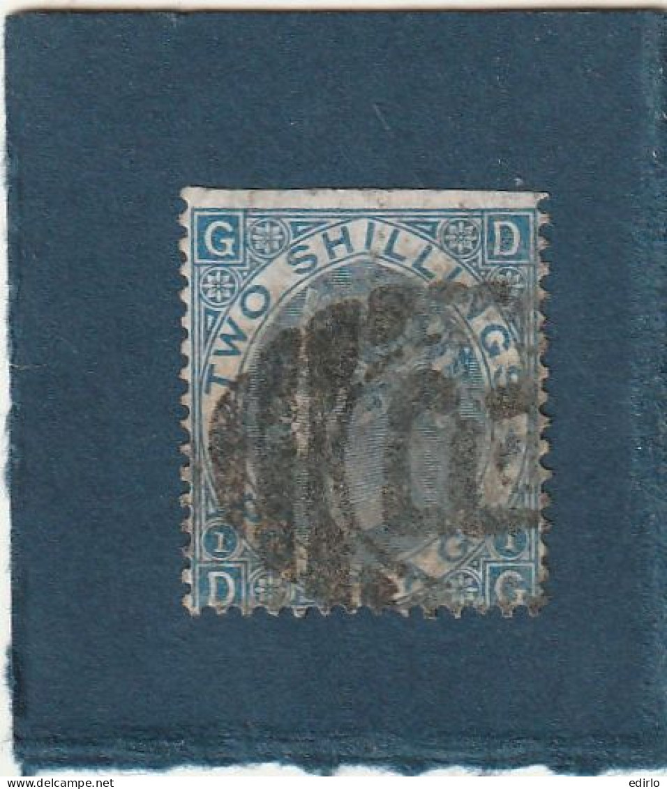 ///   ANGLETERRE ///     N°  38  --- Bleu  2 Shilling - Côte 225 € - Oblitérés