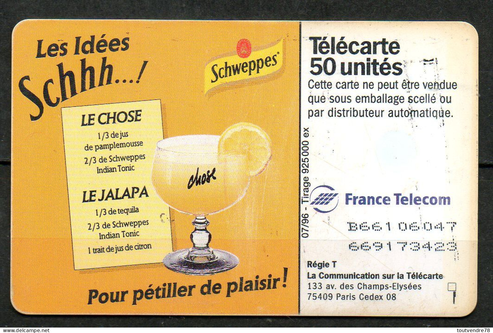 C081 : France F668 SCHWEPPES Extincteur 50U-GEM 1996 - 1996