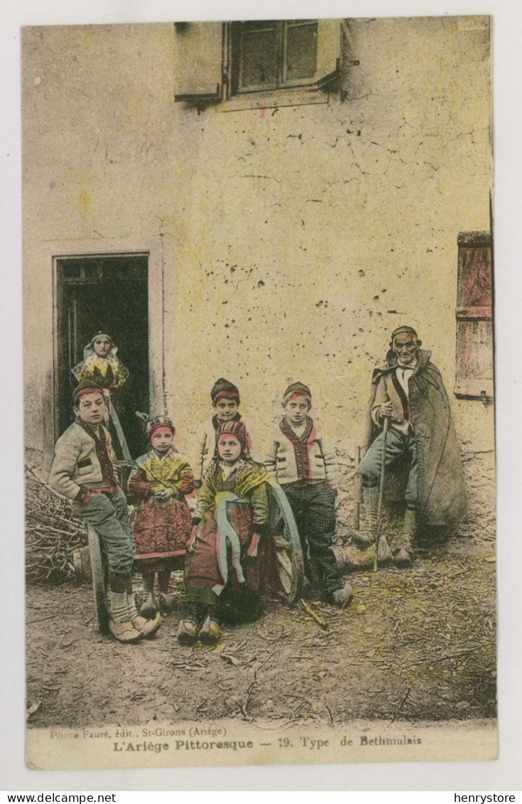 L'Ariège Pittoresque : Type De Bethmalais - Enfants, Vieillard - Colorisée (F7375) - Altri & Non Classificati
