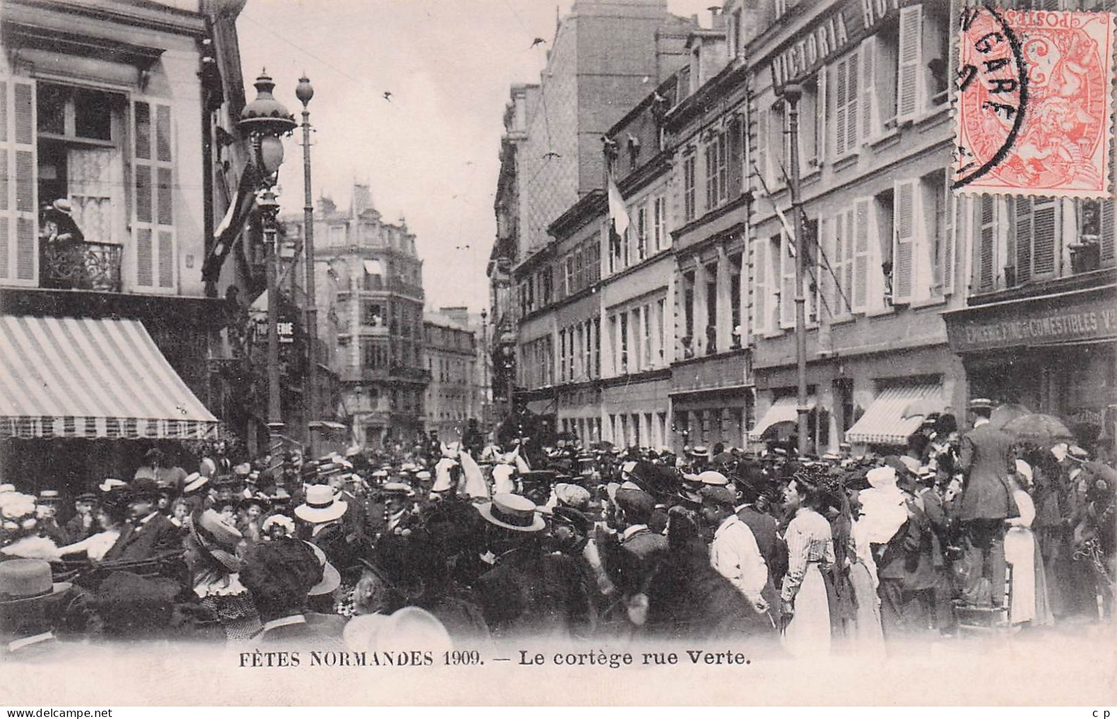 Rouen  -  Le Cortege Rue Verte - Fetes Normandes 1900  -  CPA °J - Rouen