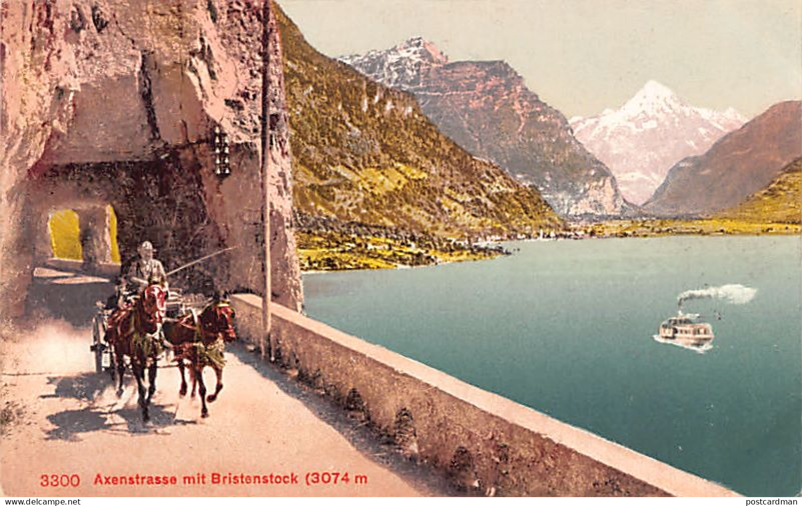 Schweiz - Axenstrasse (UR) Pferdekutschen - Bristenstock - See - DampferVerlag - Photoglob 3300 - Other & Unclassified