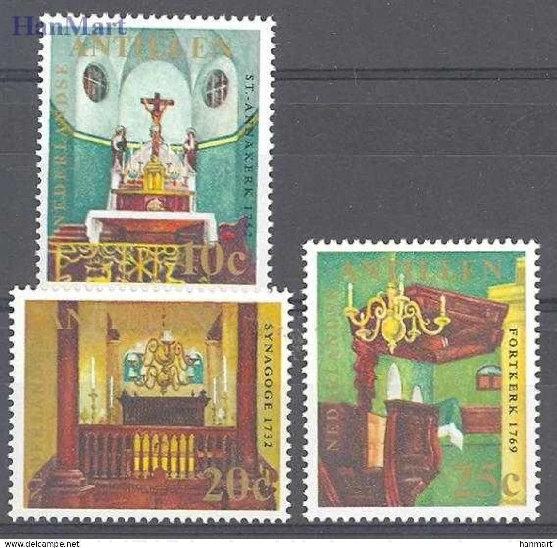 Netherlands Antilles 1970 Mi 217-219 MNH  (ZS2 DTA217-219) - Mosques & Synagogues