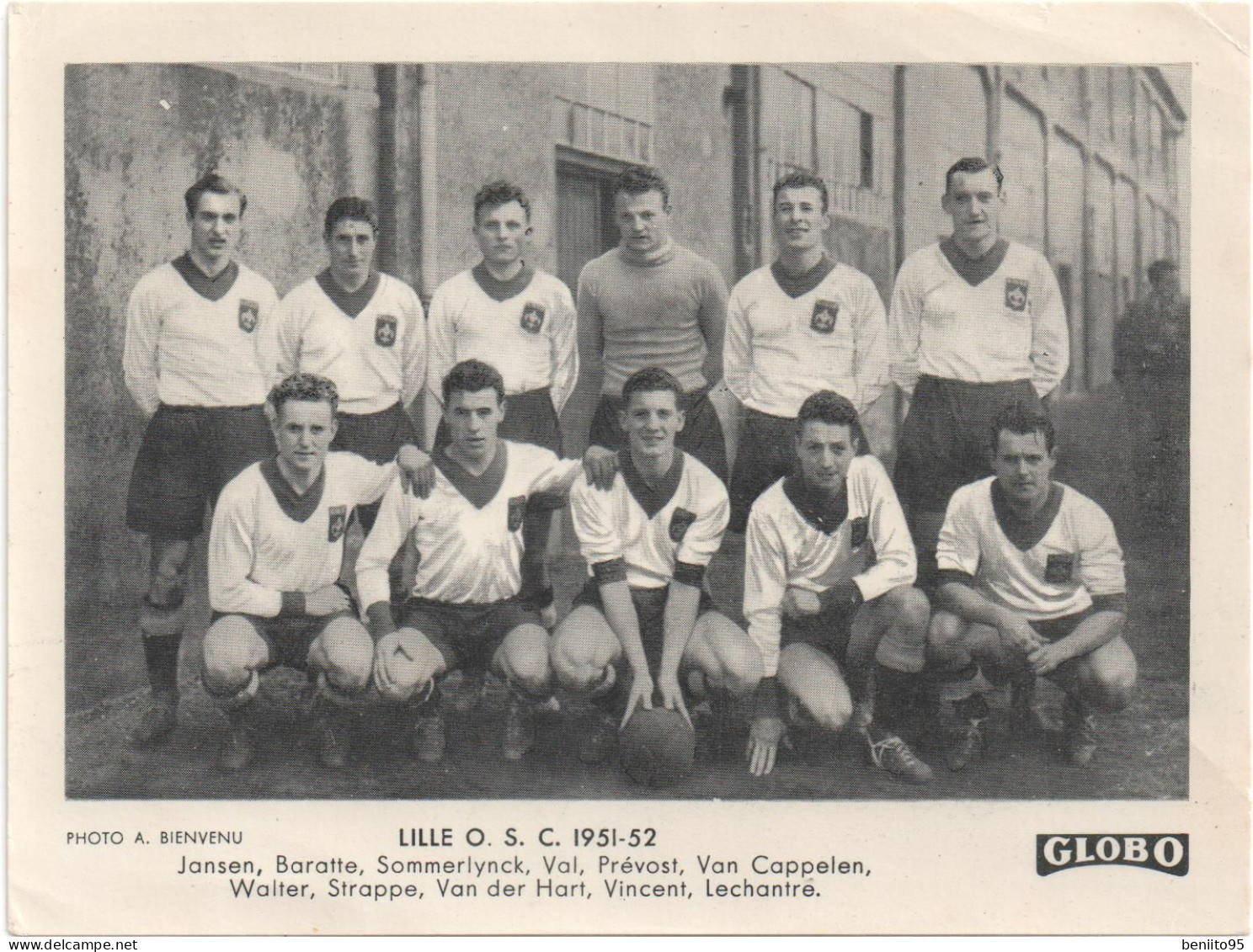 CARTE "GLOBO" De L'équipe De Football De LILLE 1951-52. - Lille