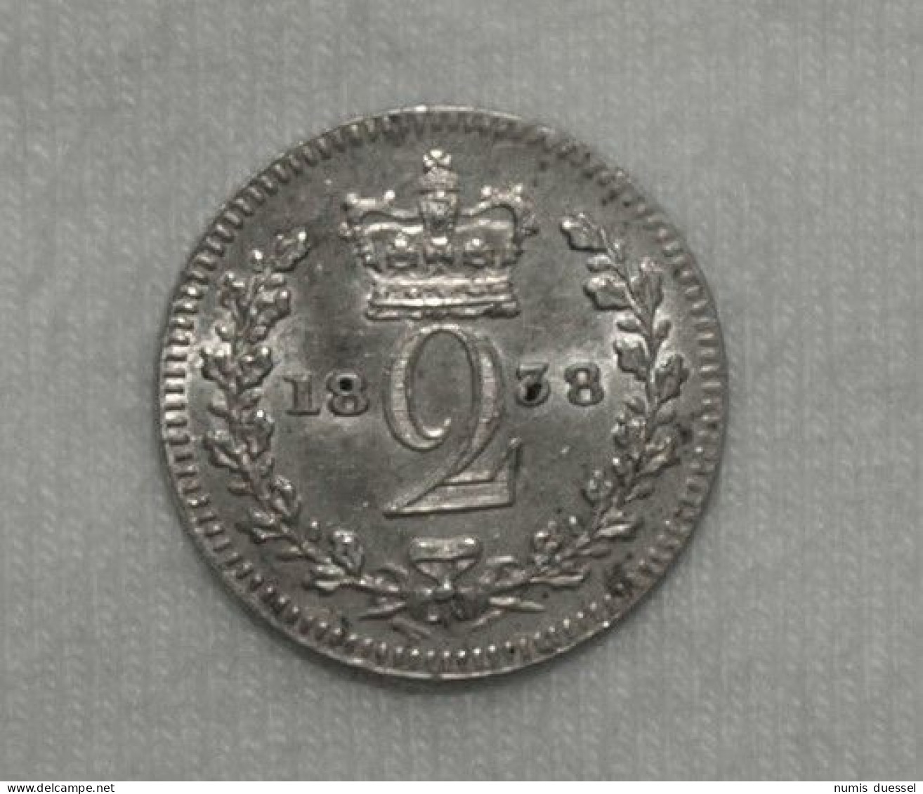 Silber/Silver Prooflike Maundy Großbritannien/Great Britain Victoria Young Head, 1838, 2 Pence UNC - Maundy Sets & Commemorative