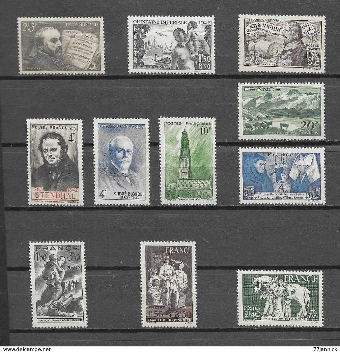 N° 542/543/544/550/551/567/582/583/584/585/586  NEUF** - Unused Stamps