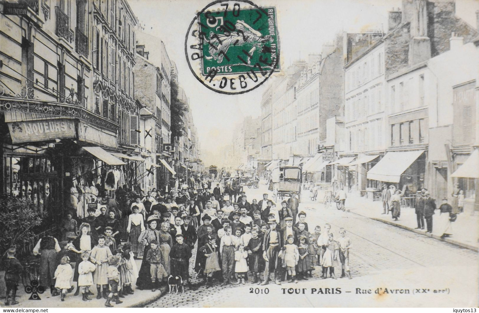 CPA. [75] > TOUT PARIS > N° 2010 - RUE D'AVRON - SUPERBE ANIMATION - (XXe Arrt.) - 1911 - TBE - Arrondissement: 20