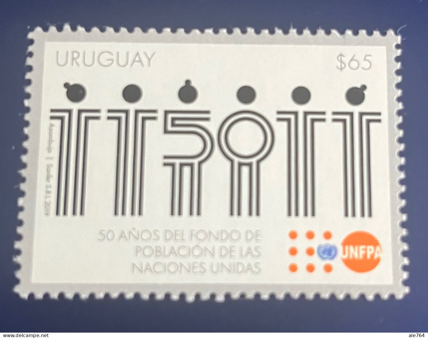 Uruguay 2019, UNFPA, 50 Year UN Population Fund., MNH. - Uruguay