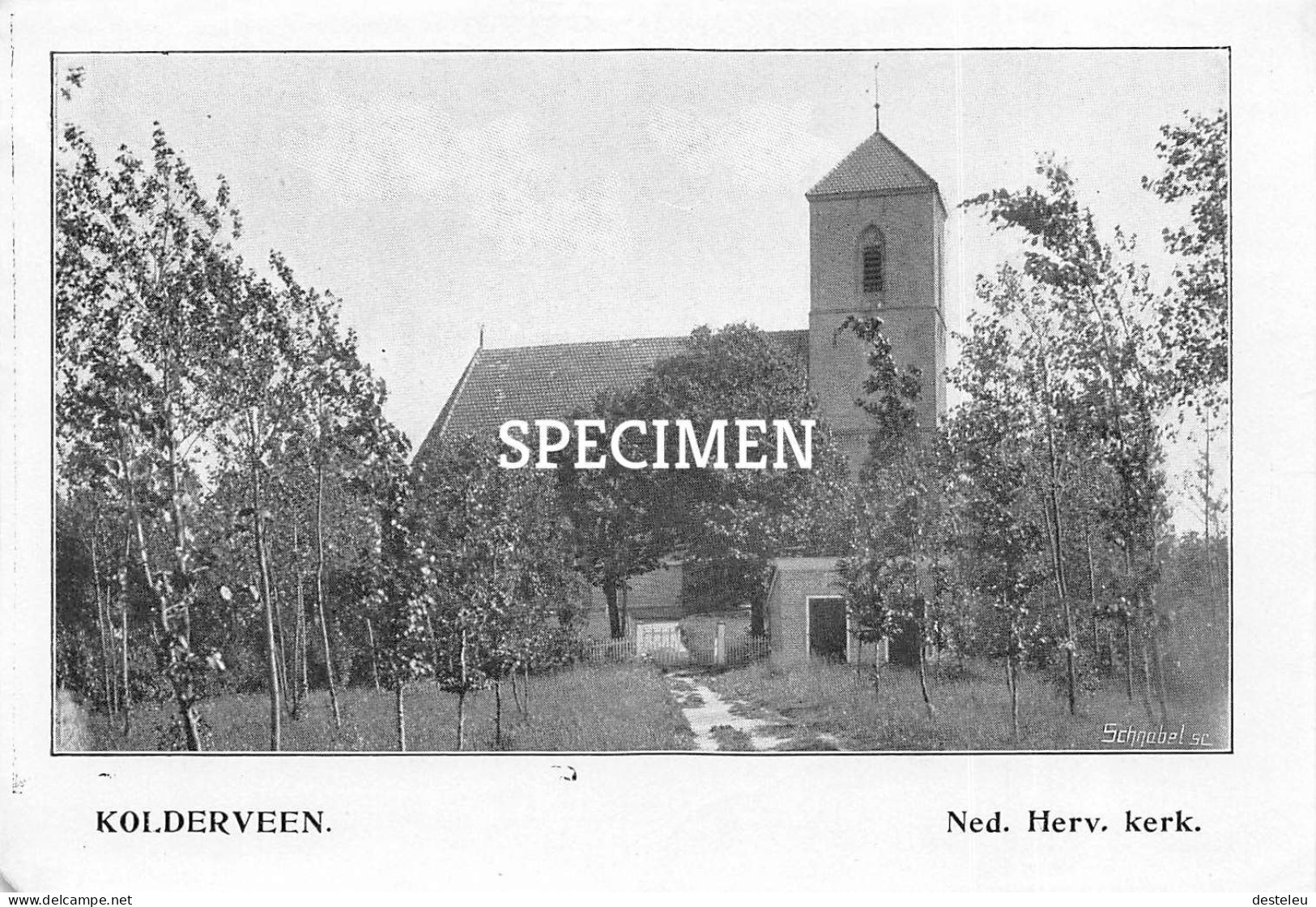 Prent - Ned. Herv. Kerk - Kolderveen - 8.5x12.5 Cm - Meppel