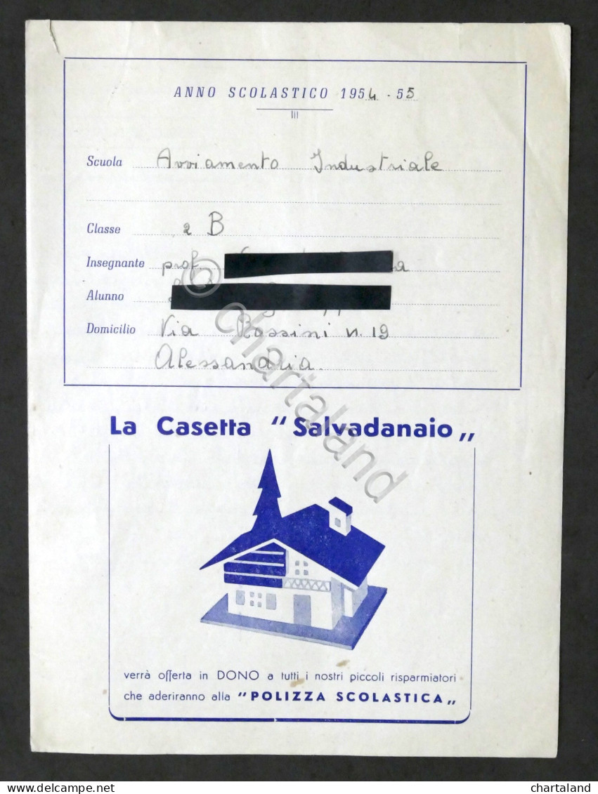 Scuola Avviamento Industriale - Alessandria - Tema Sul Risparmio - 1954 / 1955 - Unclassified