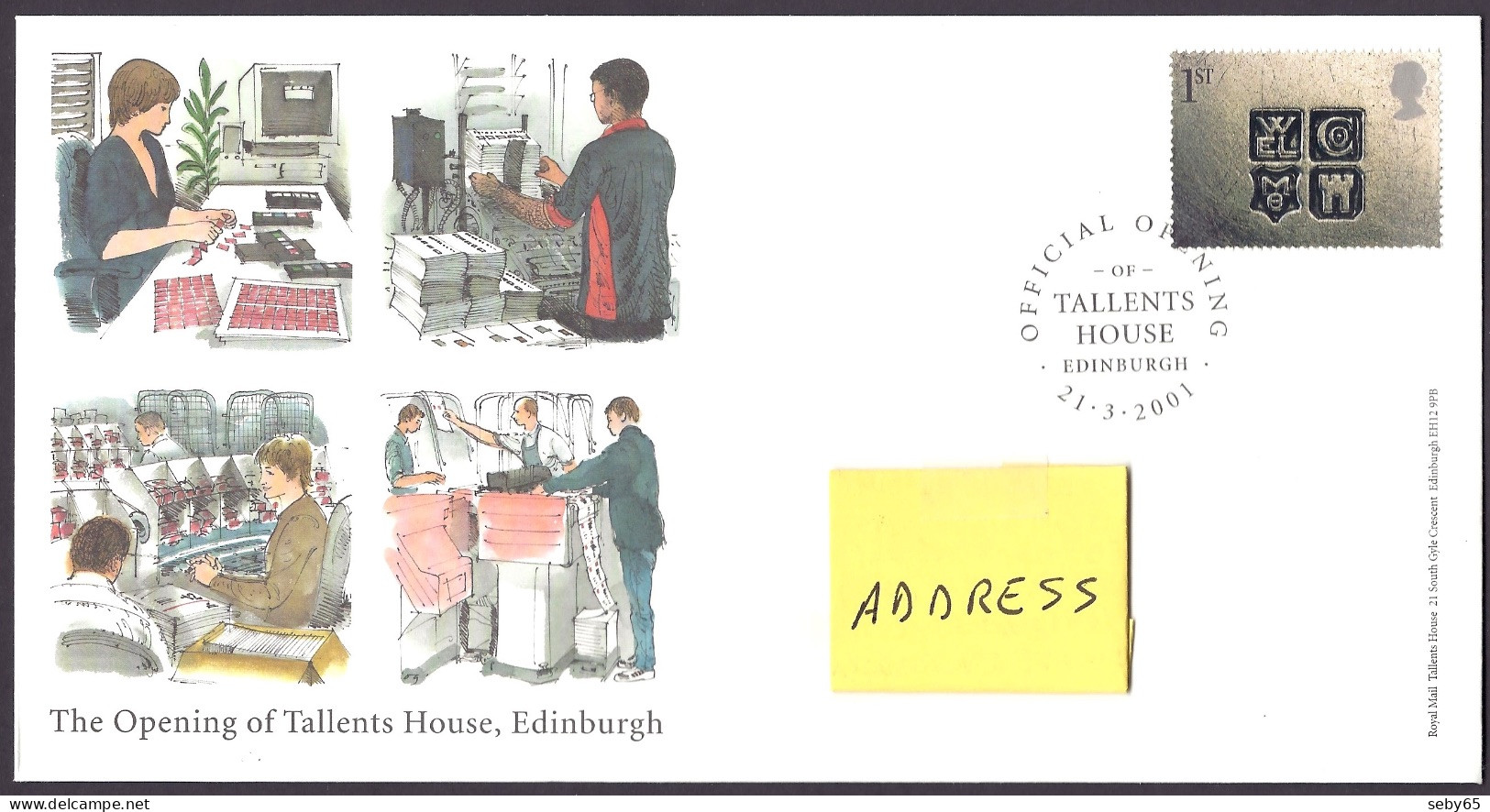Great Britain 2001 - The Opening Of Tallents House, Edinburgh, Philatelic Office, Postal Service - FDC First Day Cover - 2001-2010 Decimal Issues