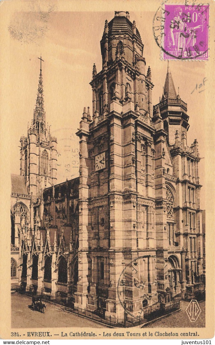 CPA Evreux-La Cathédrale-324-Timbre     L2916 - Evreux