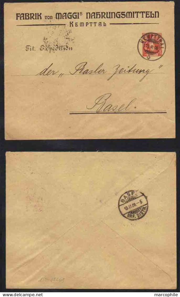 SUISSE - KEMPTTHAL - MAGGI - ALIMENTATION / 1908 ENTIER POSTAL PRIVE  (ref 4040b) - Stamped Stationery