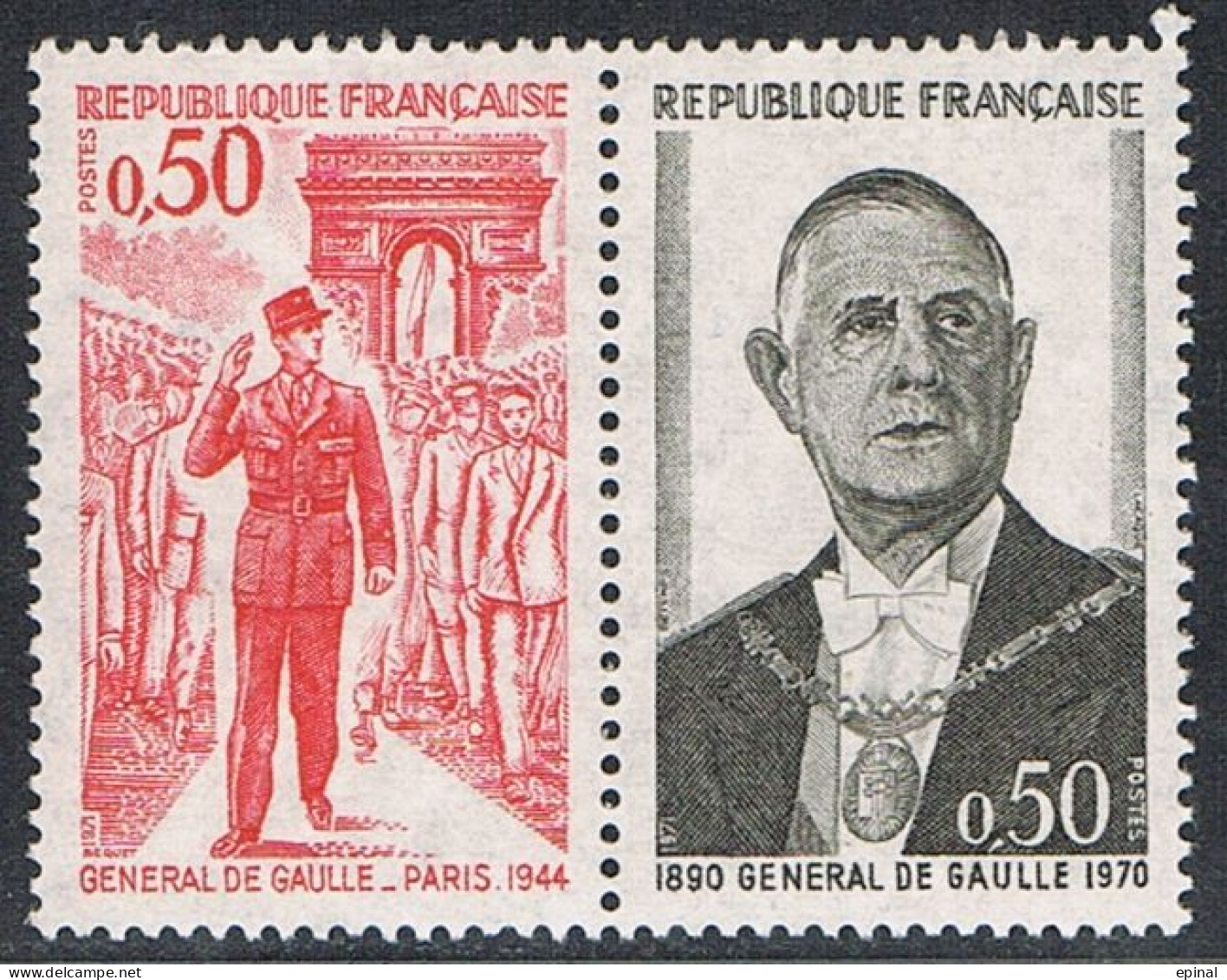 FRANCE : N° 1697 Et 1698 ** (Anniversaire De La Mort Du Général De Gaulle) - PRIX FIXE - - Ongebruikt