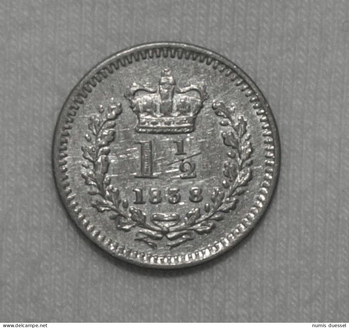 Silber/Silver Großbritannien/Great Britain Victoria Young Head, 1838, 1 1/2 Pence AU - Kolonien