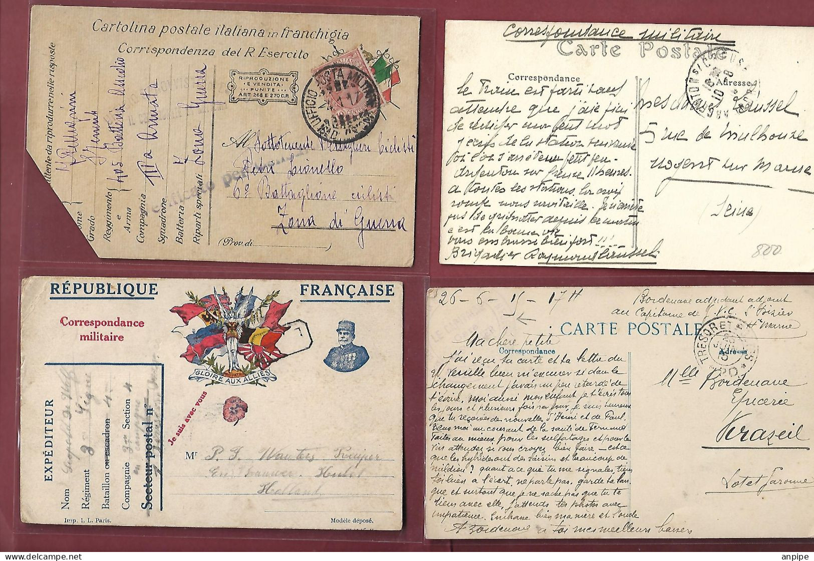 FRANCIA, ITALIA. HISTORIA POSTAL - Lettres & Documents