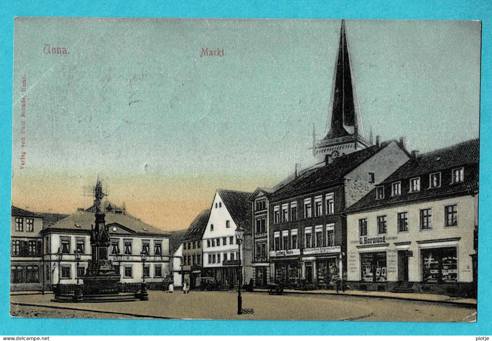 * Unna (Nordrhein Westfalen - Deutschland) * (Verlag Von Paul Schade) Markt, Grand'place, Couleur, Old, Rare - Unna