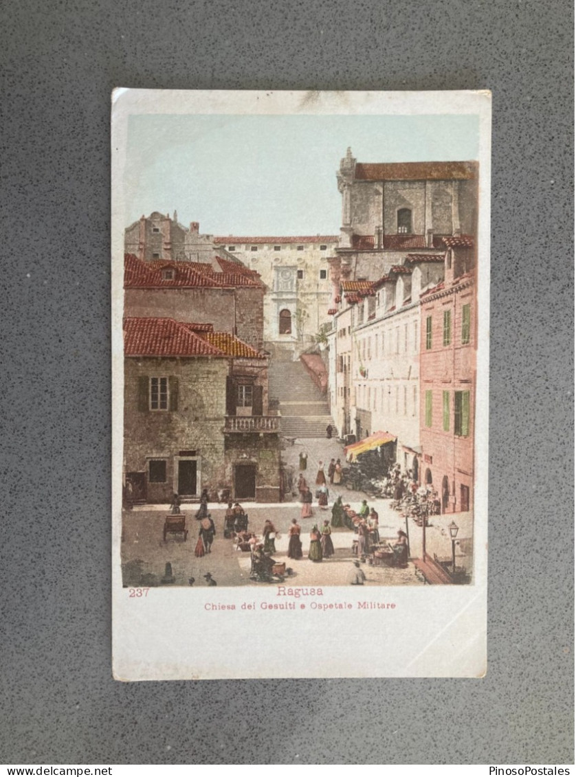 Ragusa Chiesa Dei Gesuiti E Ospetale Militare Carte Postale Postcard - Kroatien