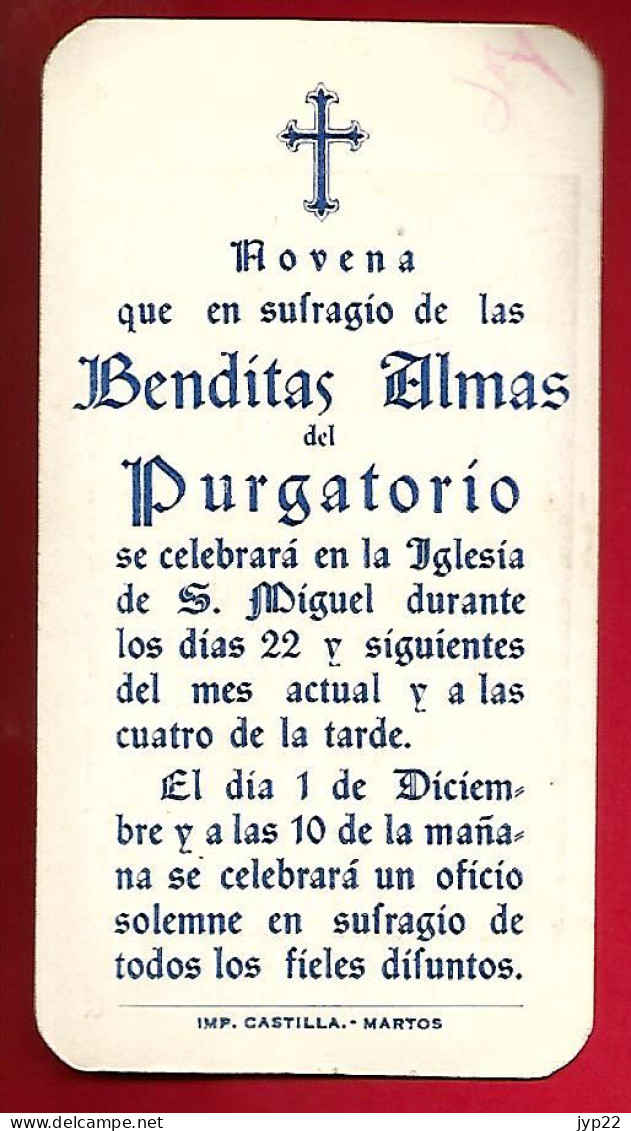 Image Pieuse Ed C.B. 932 Espagne Rovena Que En Sufragio De Las Benditas Almas Del Purgatorio - Imp Castilla Martos - Andachtsbilder