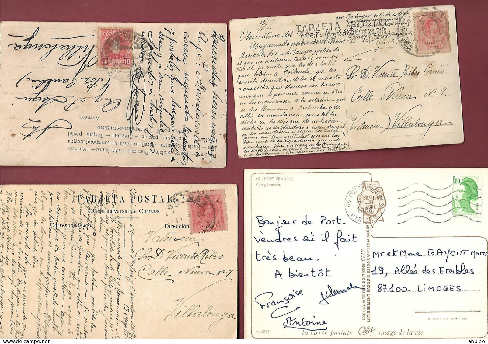 FRANCIA,  ESPAÑA. HISTORIA POSTAL - Brieven En Documenten