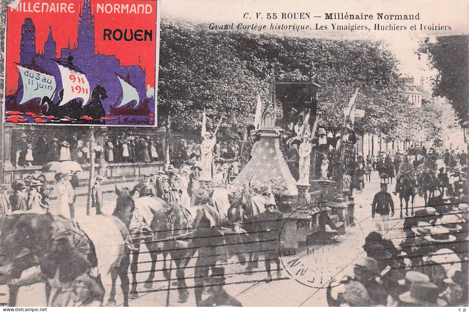 Rouen  -  Millenaire Normand - Les Ymaigiers - Huchiers Et Ivoiriers - Vignette - Erinophilie  -  CPA °J - Rouen