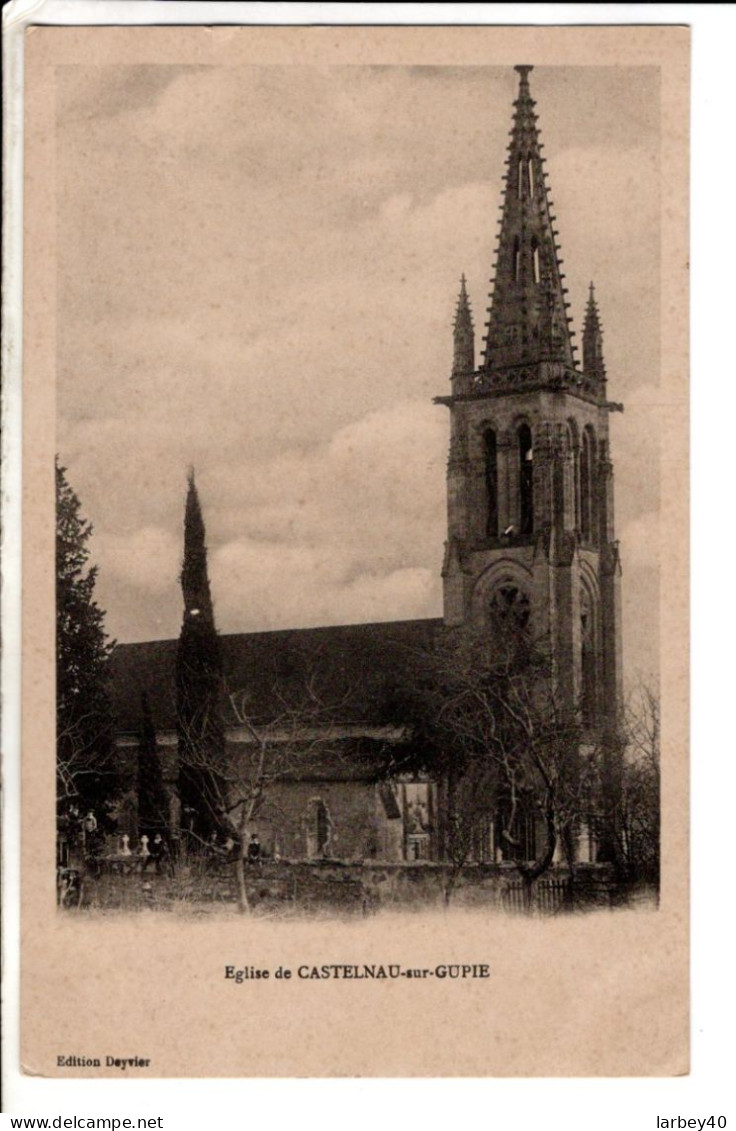 Castelnau Sur Gupie L Eglise - Cartes Postales Ancienne - Autres & Non Classés