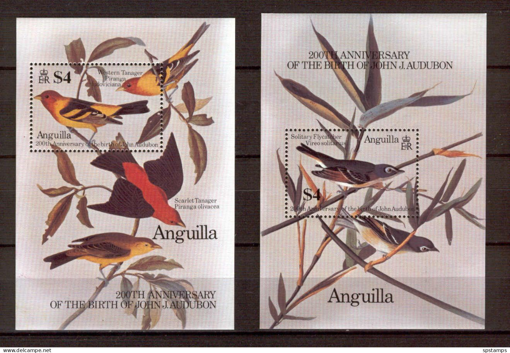 Anguilla 1985 Birds - John Audubon - 2 MS MNH - Koniklijke Families