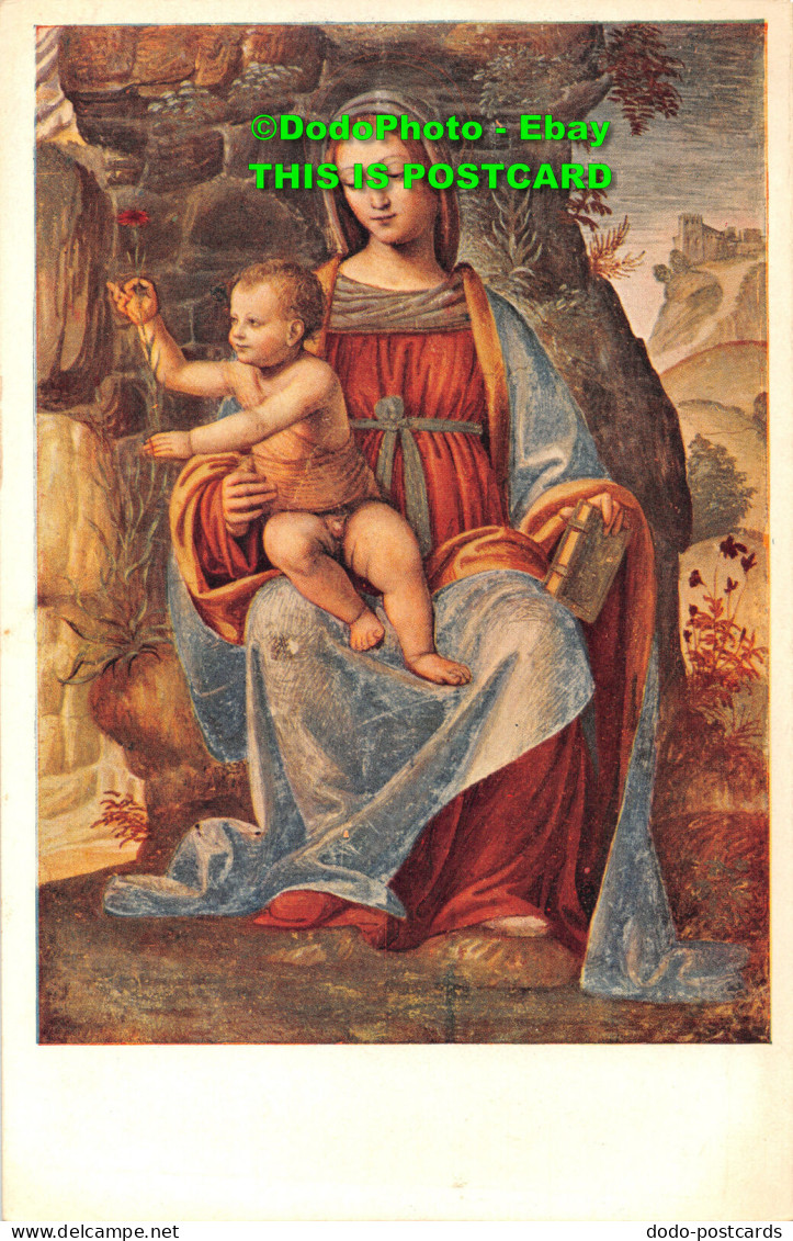 R359414 Certosa Di Pavia. B. Luini. La Vergine Col Bambino. Affresco Sul Lavabo - Monde