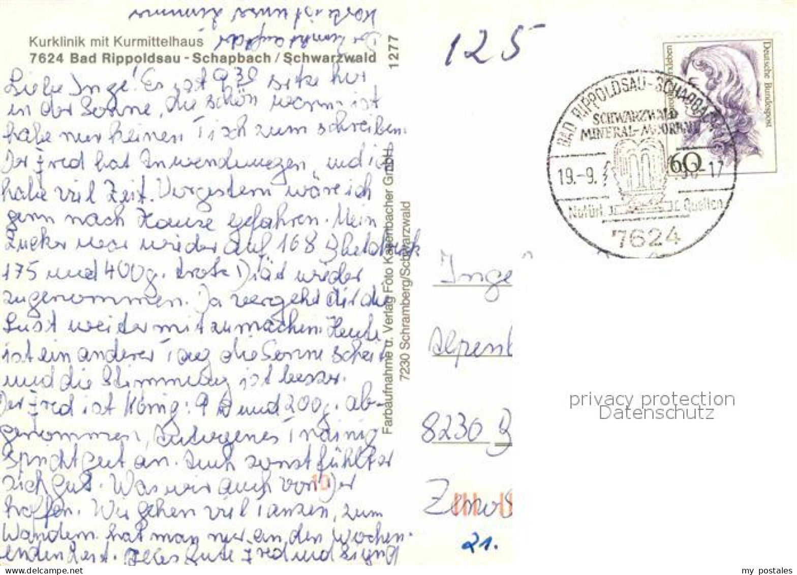 72781954 Schapbach Kurklinik Kurmittelhaus Ansicht Vom Waldrand Aus Schapbach - Sonstige & Ohne Zuordnung