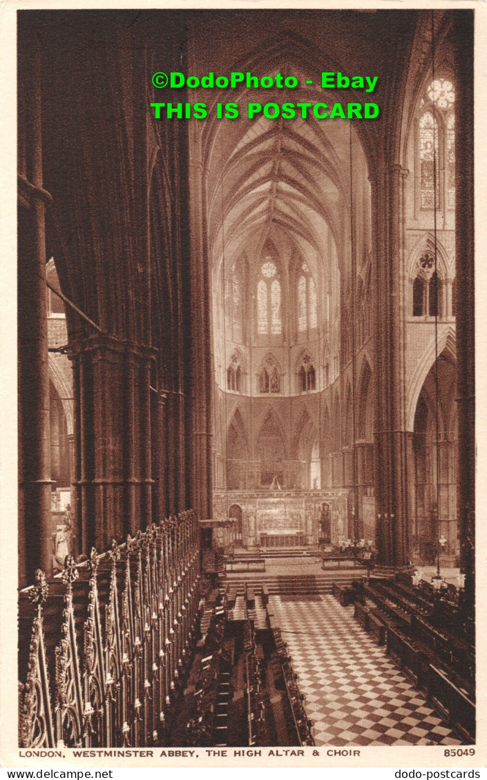 R359428 London. Westminster Abbey. The High Altar And Chair. Photochrom - Sonstige & Ohne Zuordnung