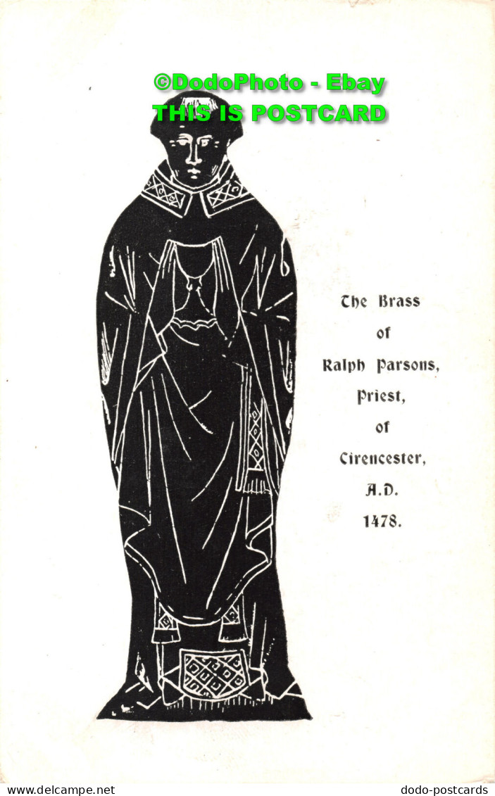 R359436 The Brass Of Ralph Parsons. Priest Of Cirencester. A. D. 1478. 1923 - World