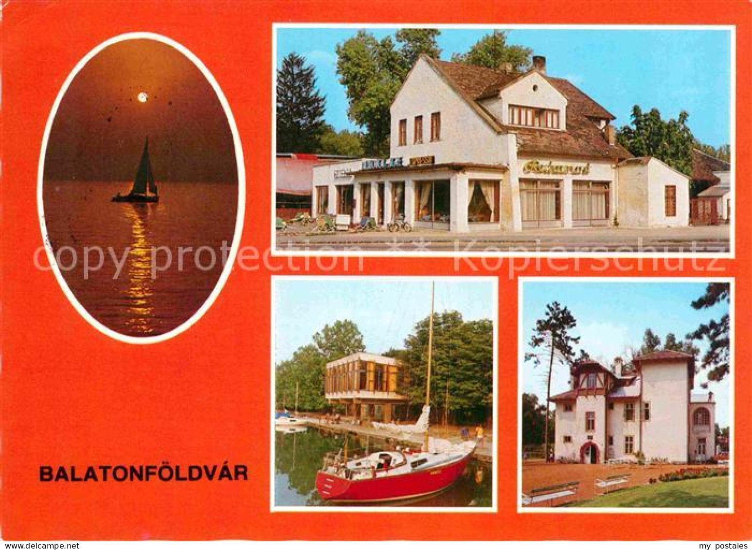 72781886 Balatonfoeldvar Restaurant Hotel Segelboot Sonnenuntergang Am Plattense - Hungary