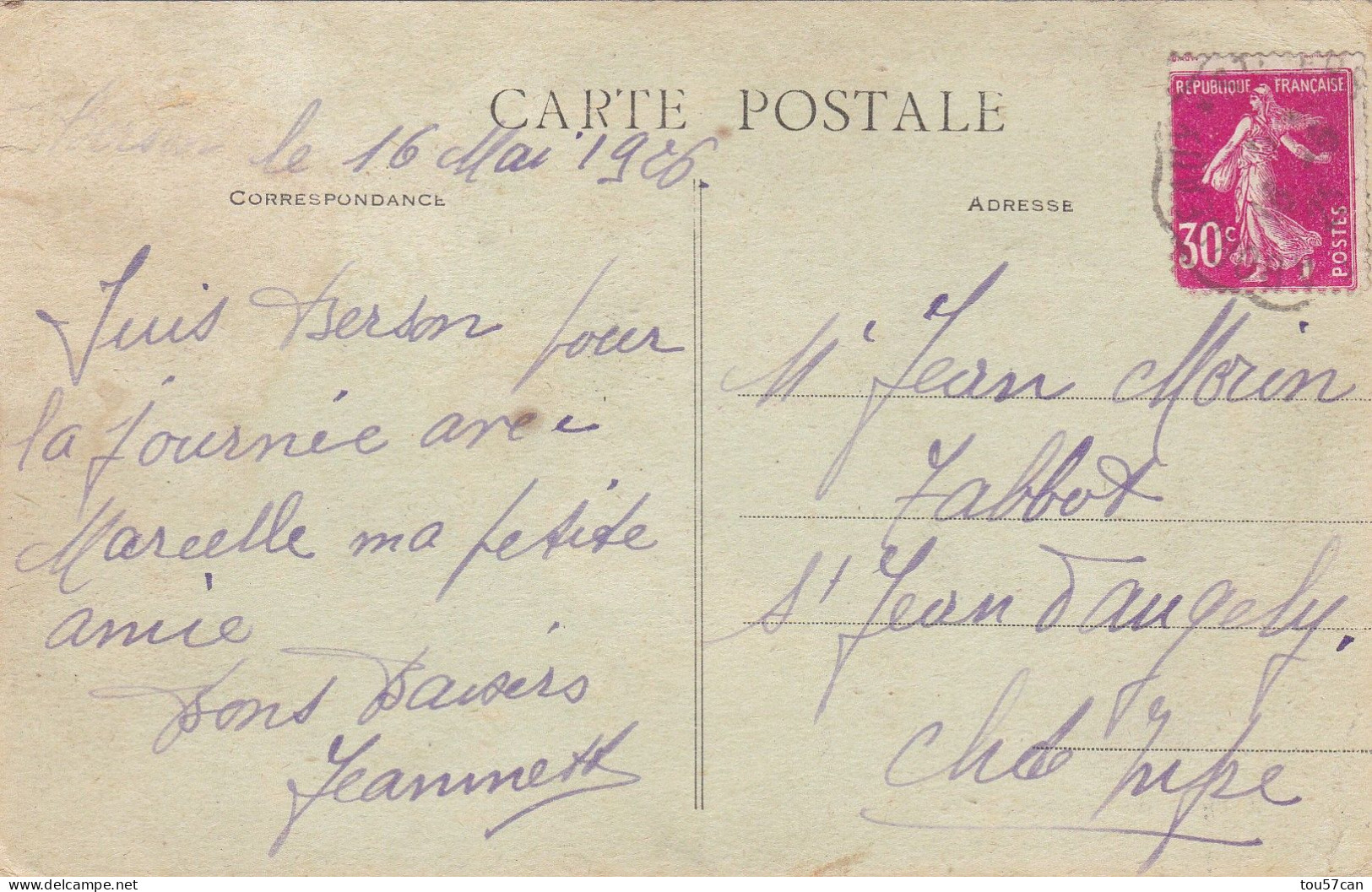 BERSON  -  GIRONDE  -  (33)  -  CPA  DE  1926  -  PETITE  ANIMATION  AVENUE  CARNOT. - Other & Unclassified