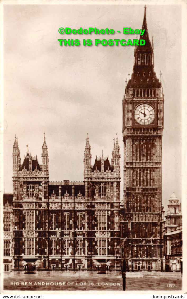 R359462 London. Big Ben And House Of Lords. RP. 1955 - Autres & Non Classés