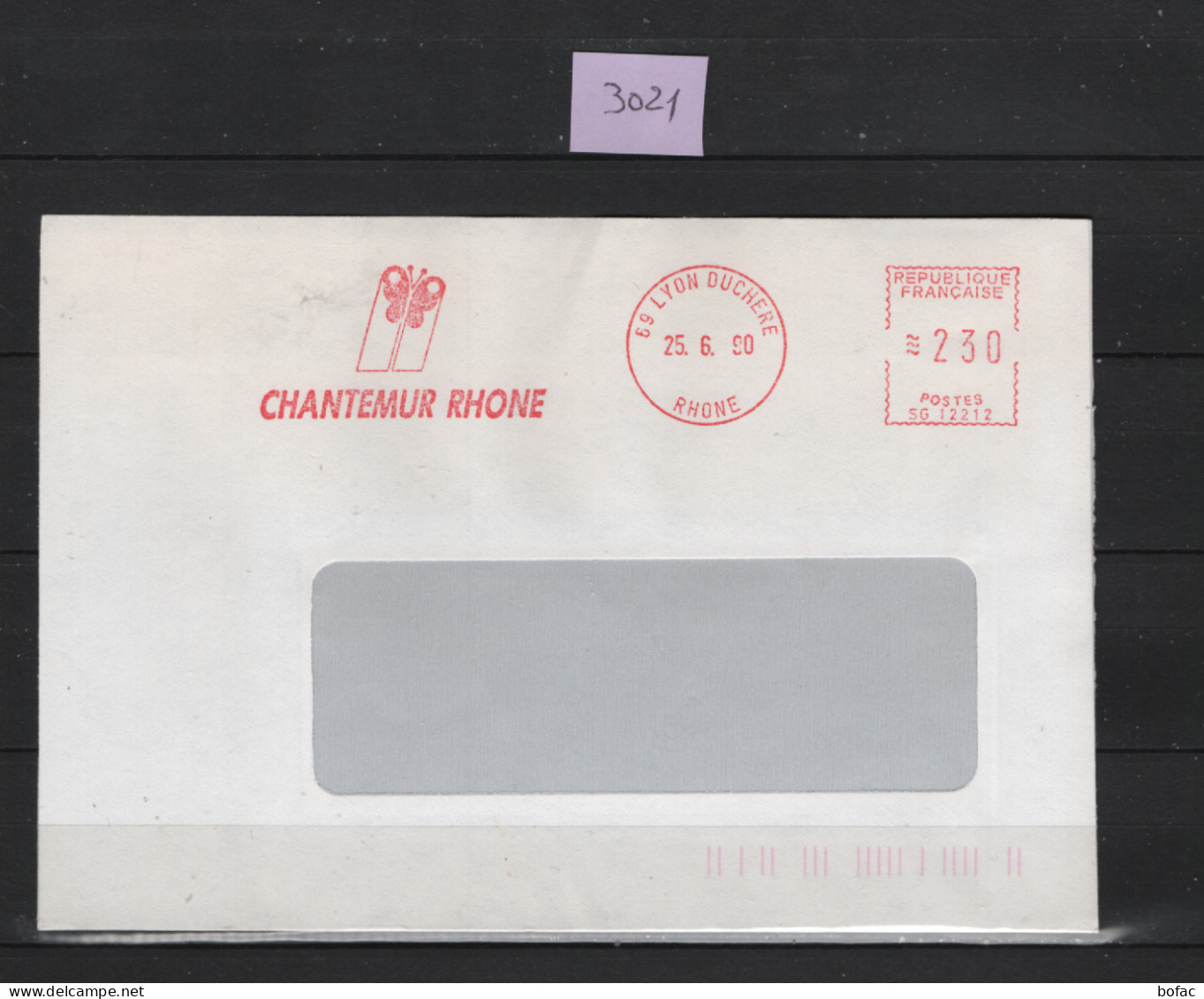 PRIX FIXE Chantemur Rhône 69 Lyon Duchere 25.6.90 / 3021 - Mechanical Postmarks (Advertisement)