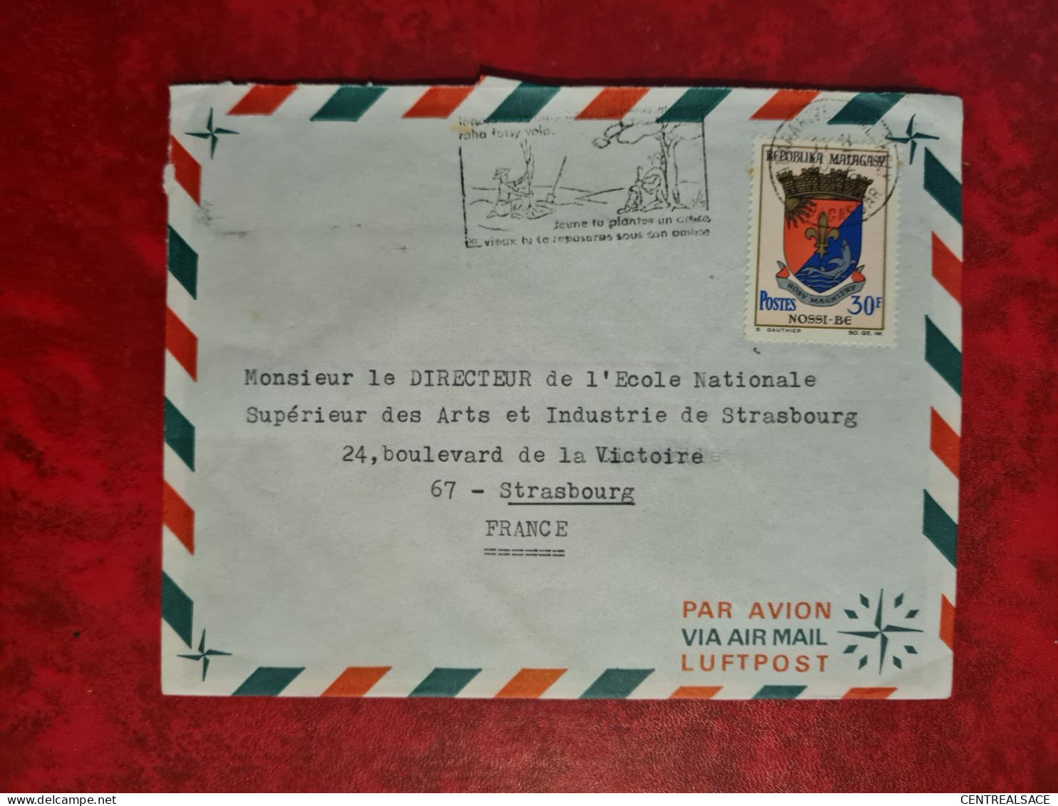 LETTRE  MADAGASCAR 1967 TANANARIVE FLAMME FORETSEAUX - Madagascar (1960-...)