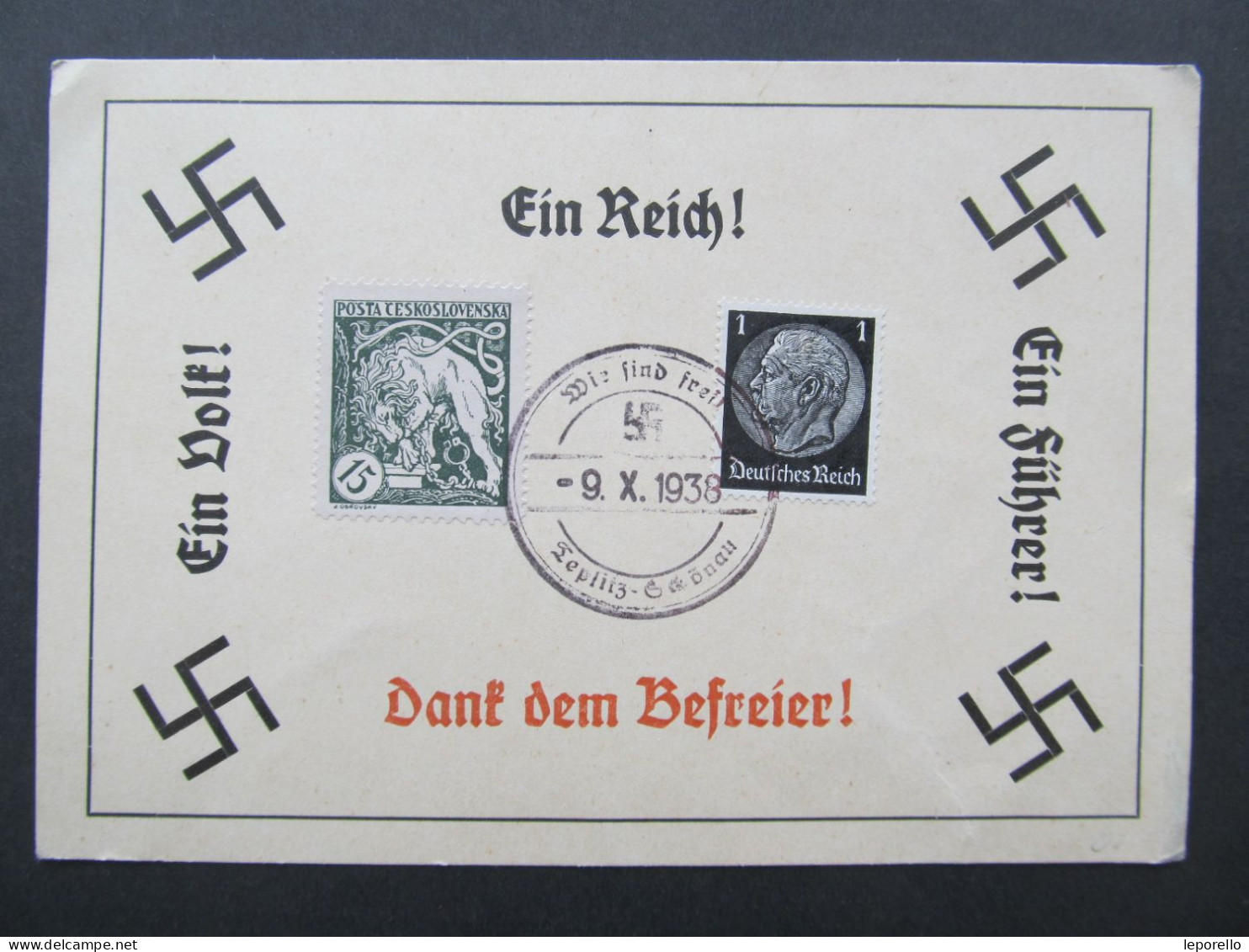 GEDENKBLATT Teplitz Schönau Teplice Sudetenland Ca. 1938  // P9900 - Région Des Sudètes