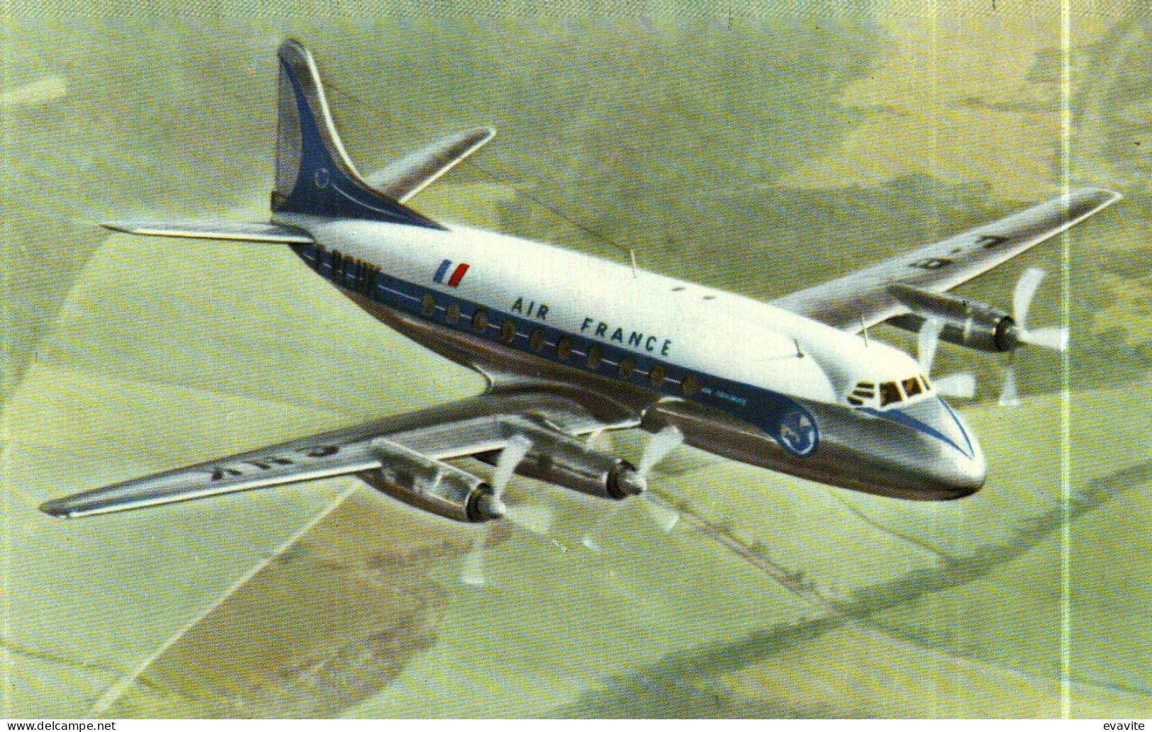 CPSM  Air France     Avion Vickers "Viscount" - 1946-....: Moderne
